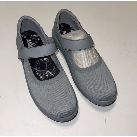 Alegria Womens OLIVIA Mary Jane Gray Adjustable Comfort Shoes Sz 39 New A28 - Picture 1 of 7